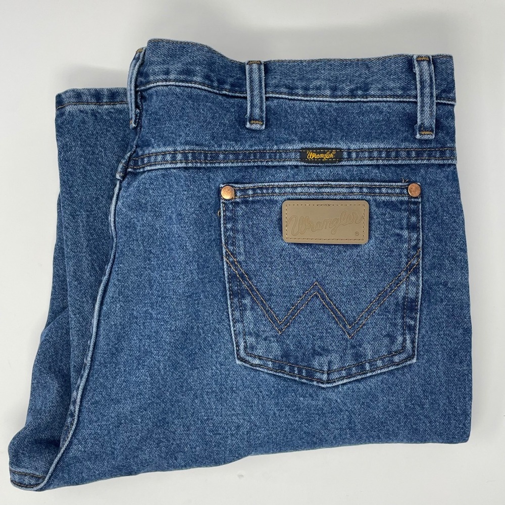 Vintage 90s Wrangler 936GBK Slim Fit Cowboy Cut Blue Jeans Mens 38x32